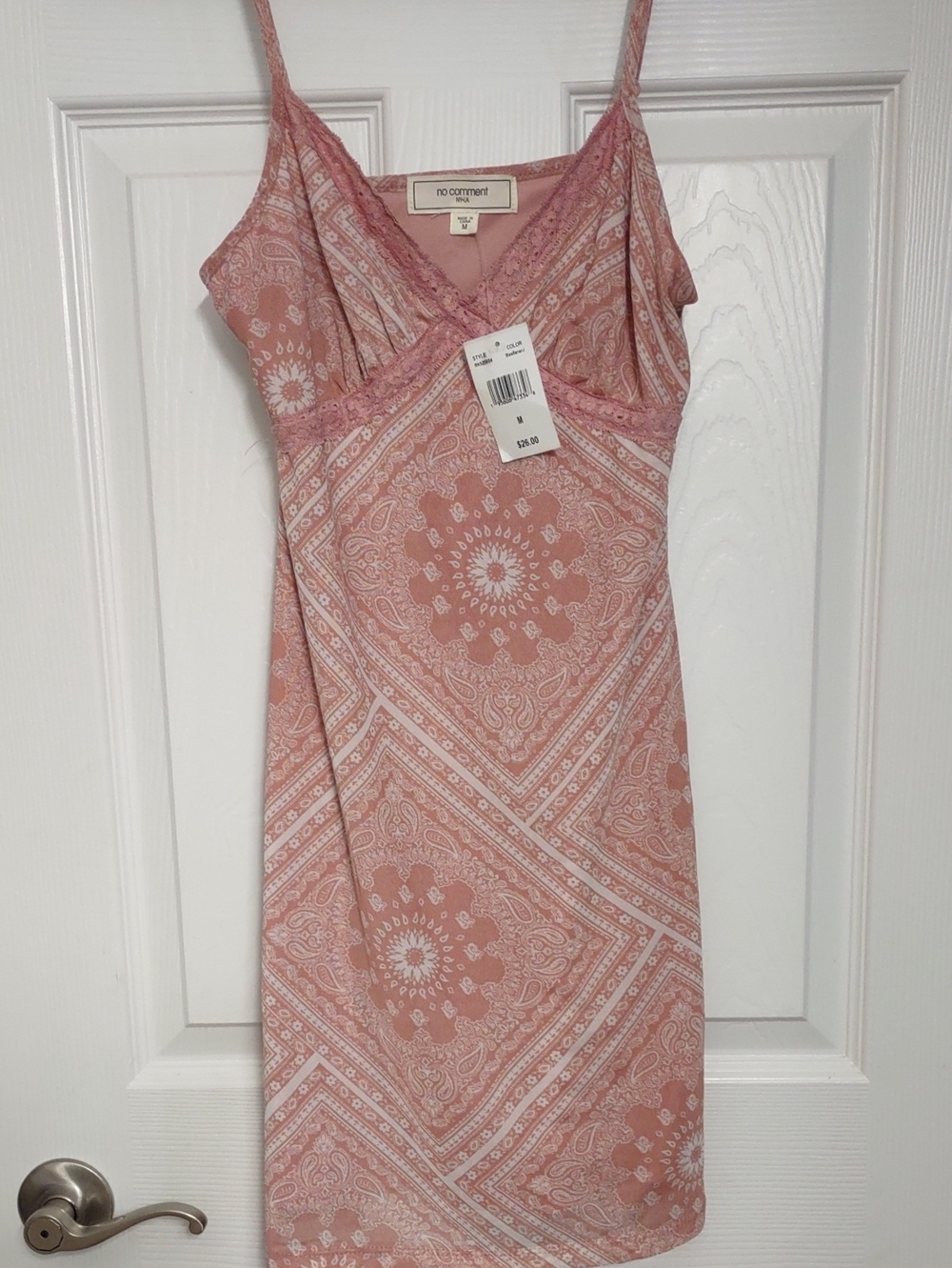NWOTS NO COMMENT Pink Paisley Mini Slip Dress NWTS!!!
